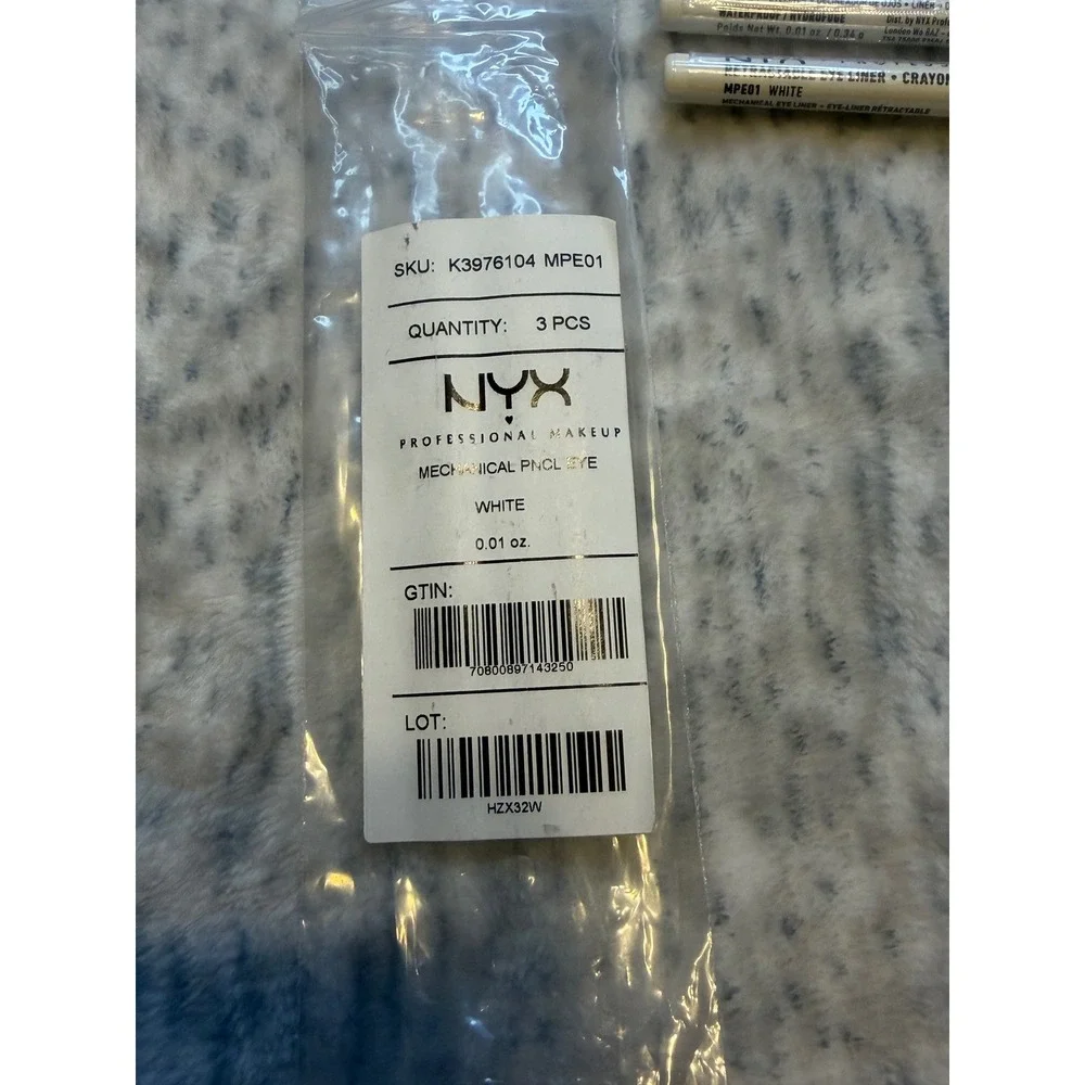 NYX Professional Makeup Mechanical Eye‎ Eyeliner Pencil White 3 Pcs Waterproof